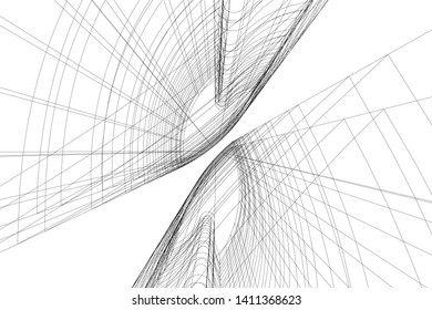 Modern 3d architecture, vector illustration
