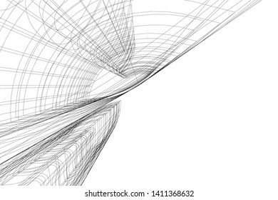 Modern 3d architecture, vector illustration