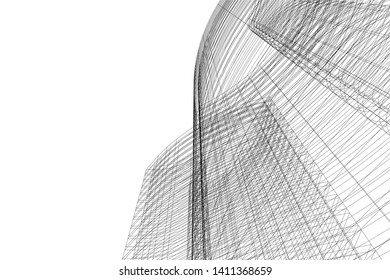 Modern 3d architecture, vector illustration