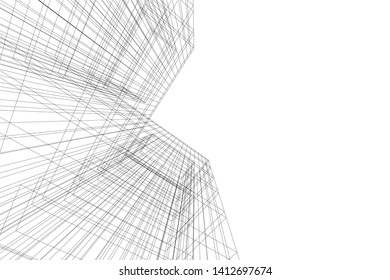 modern 3d architecture, vector illustration