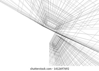 modern 3d architecture, vector illustration