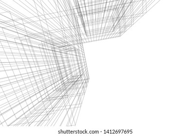 modern 3d architecture, vector illustration