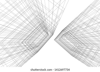 modern 3d architecture, vector illustration