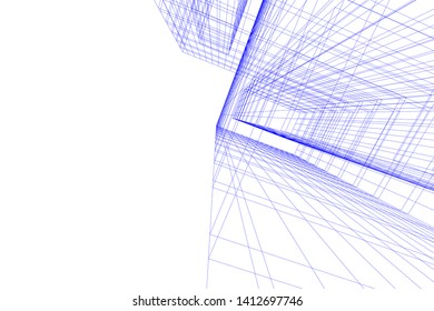modern 3d architecture, vector illustration