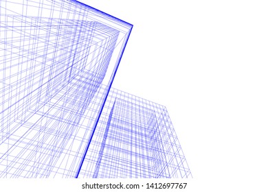 modern 3d architecture, vector illustration