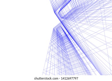 modern 3d architecture, vector illustration