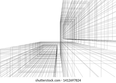 modern 3d architecture, vector illustration