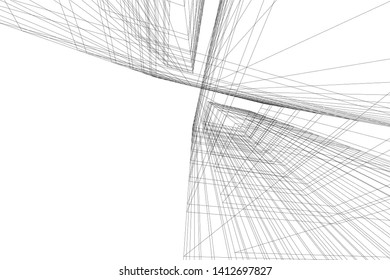 modern 3d architecture, vector illustration