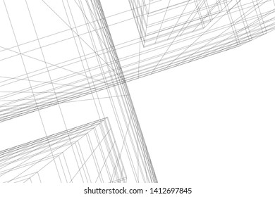modern 3d architecture, vector illustration