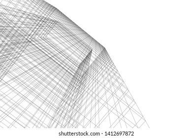 modern 3d architecture, vector illustration