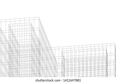 modern 3d architecture, vector illustration