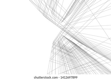 modern 3d architecture, vector illustration