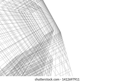 modern 3d architecture, vector illustration