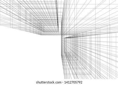 modern 3d architecture, vector illustration