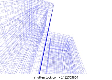 modern 3d architecture, vector illustration