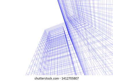 modern 3d architecture, vector illustration