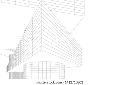 modern 3d architecture, vector illustration