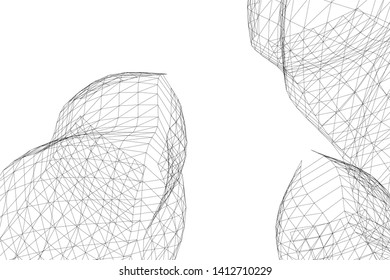 modern 3d architecture, vector illustration