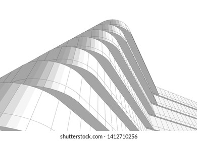 modern 3d architecture, vector illustration