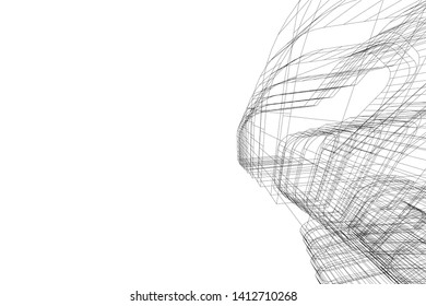modern 3d architecture, vector illustration