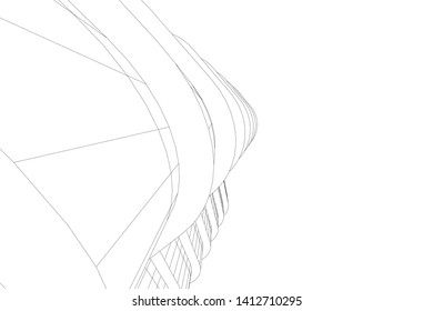 modern 3d architecture, vector illustration