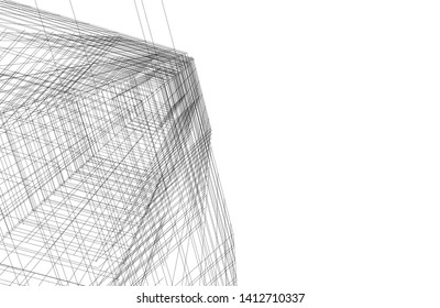 modern 3d architecture, vector illustration