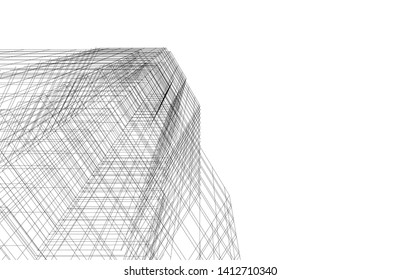 modern 3d architecture, vector illustration