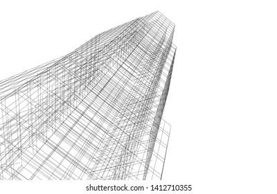 modern 3d architecture, vector illustration