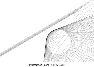 modern 3d architecture, vector illustration