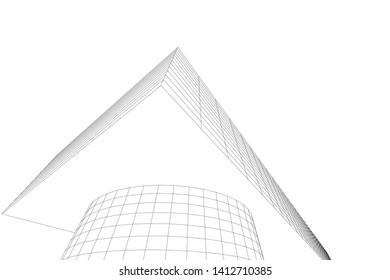 modern 3d architecture, vector illustration