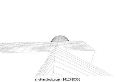 modern 3d architecture, vector illustration