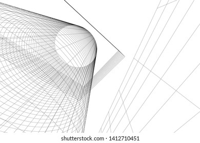 modern 3d architecture, vector illustration