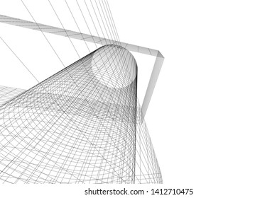 modern 3d architecture, vector illustration