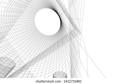 modern 3d architecture, vector illustration