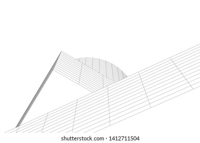 modern 3d architecture, vector illustration