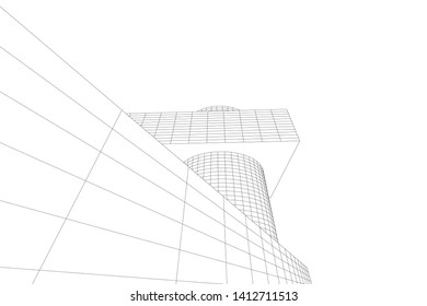 modern 3d architecture, vector illustration