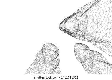modern 3d architecture, vector illustration