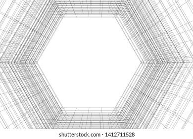 modern 3d architecture, vector illustration