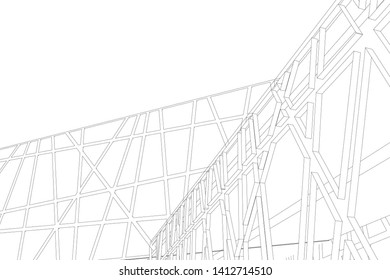 modern 3d architecture, vector illustration