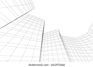 modern 3d architecture, vector illustration