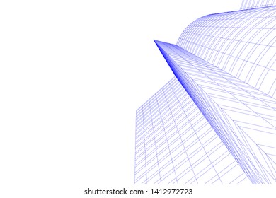 modern 3d architecture, vector illustration