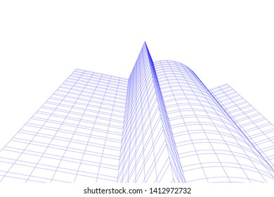 modern 3d architecture, vector illustration