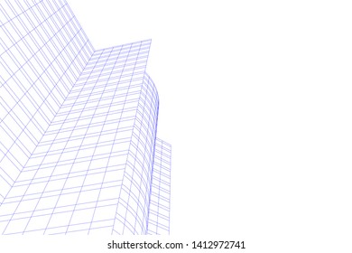 modern 3d architecture, vector illustration