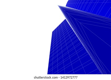 modern 3d architecture, vector illustration