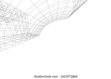 modern 3d architecture, vector illustration