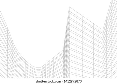 modern 3d architecture, vector illustration