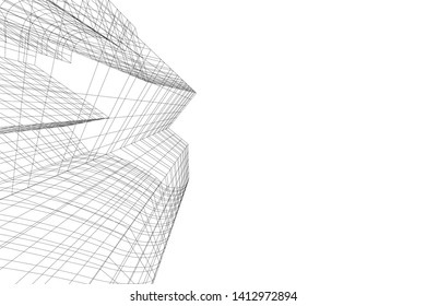 modern 3d architecture, vector illustration