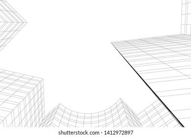 modern 3d architecture, vector illustration