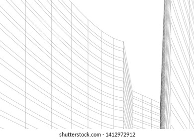 modern 3d architecture, vector illustration