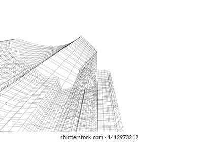 modern 3d architecture, vector illustration